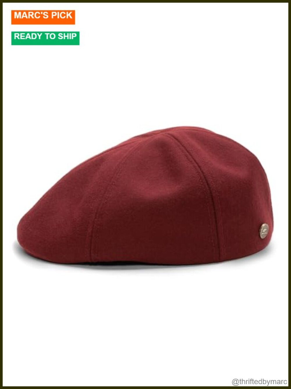 100% Wool Flat Cap Classic 6 Panel Duckbill Hat for Men and Women